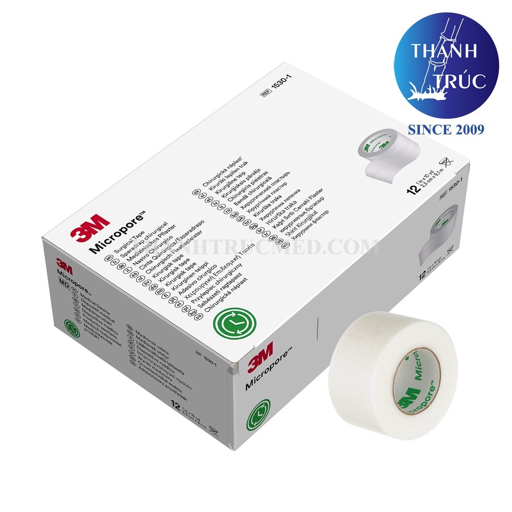Băng keo giấy y tế 3M Micropore Surgical Tape 1530-1 - Dịu nhẹ, thoáng khí